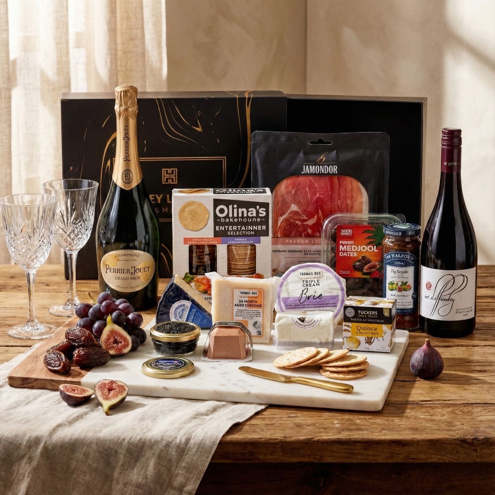 Decadent Duo – Perrier-Jouët, Pinot Noir & Artisan Gourmet Feast