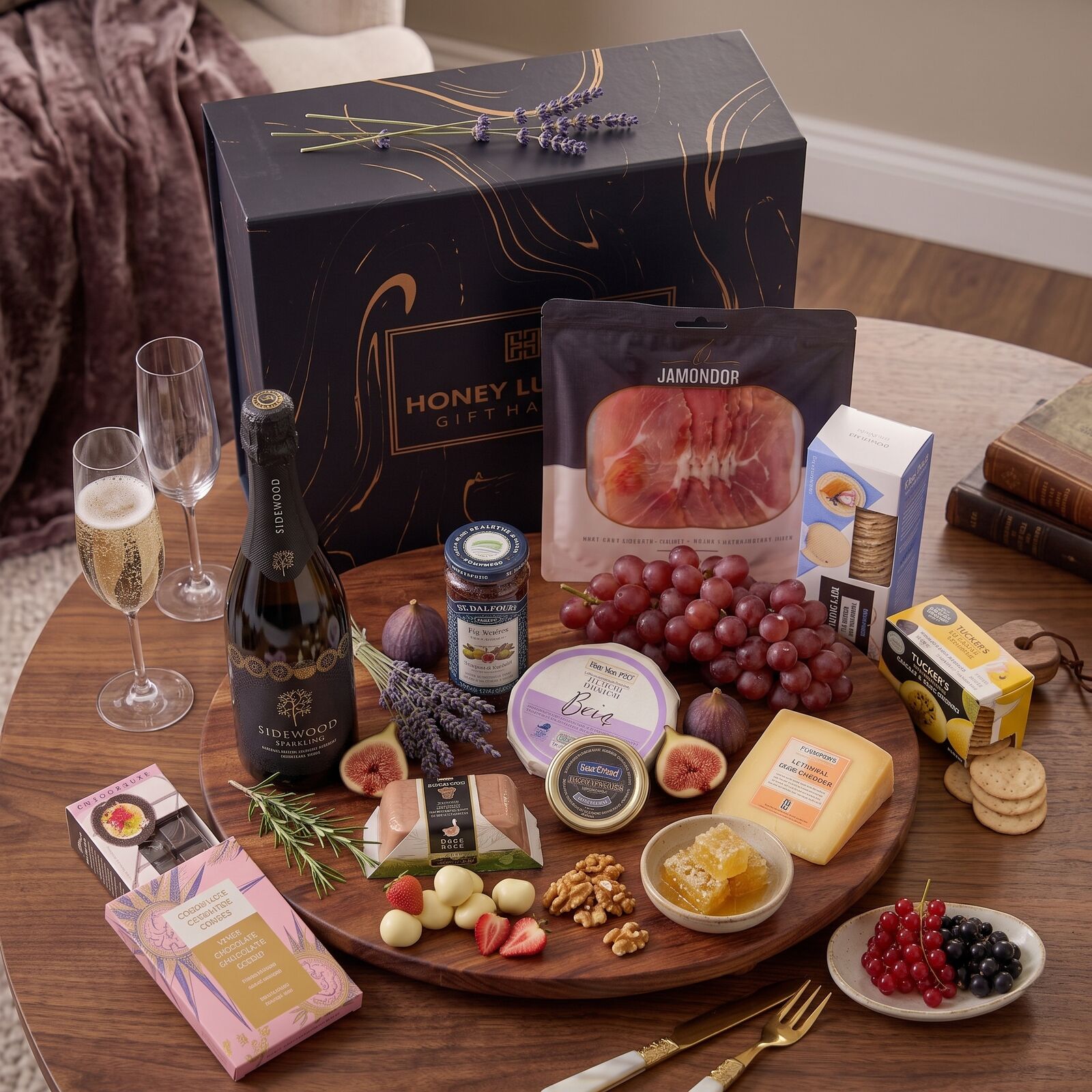 Sidewood Sparkling Luxe Grazing Hamper — Cheese, Charcuterie & Caviar