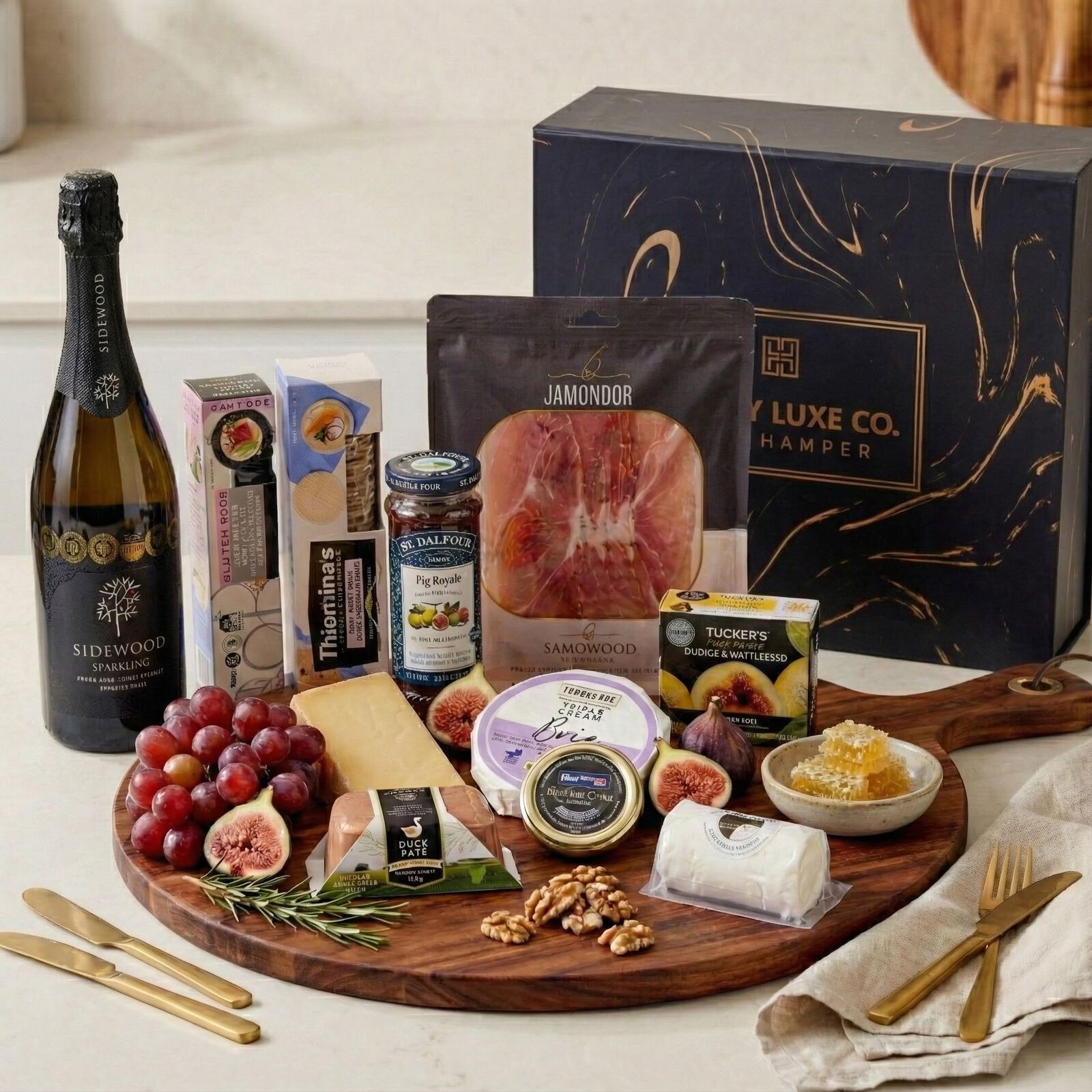 Sidewood Sparkling Luxe Grazing Hamper — Cheese, Charcuterie & Caviar