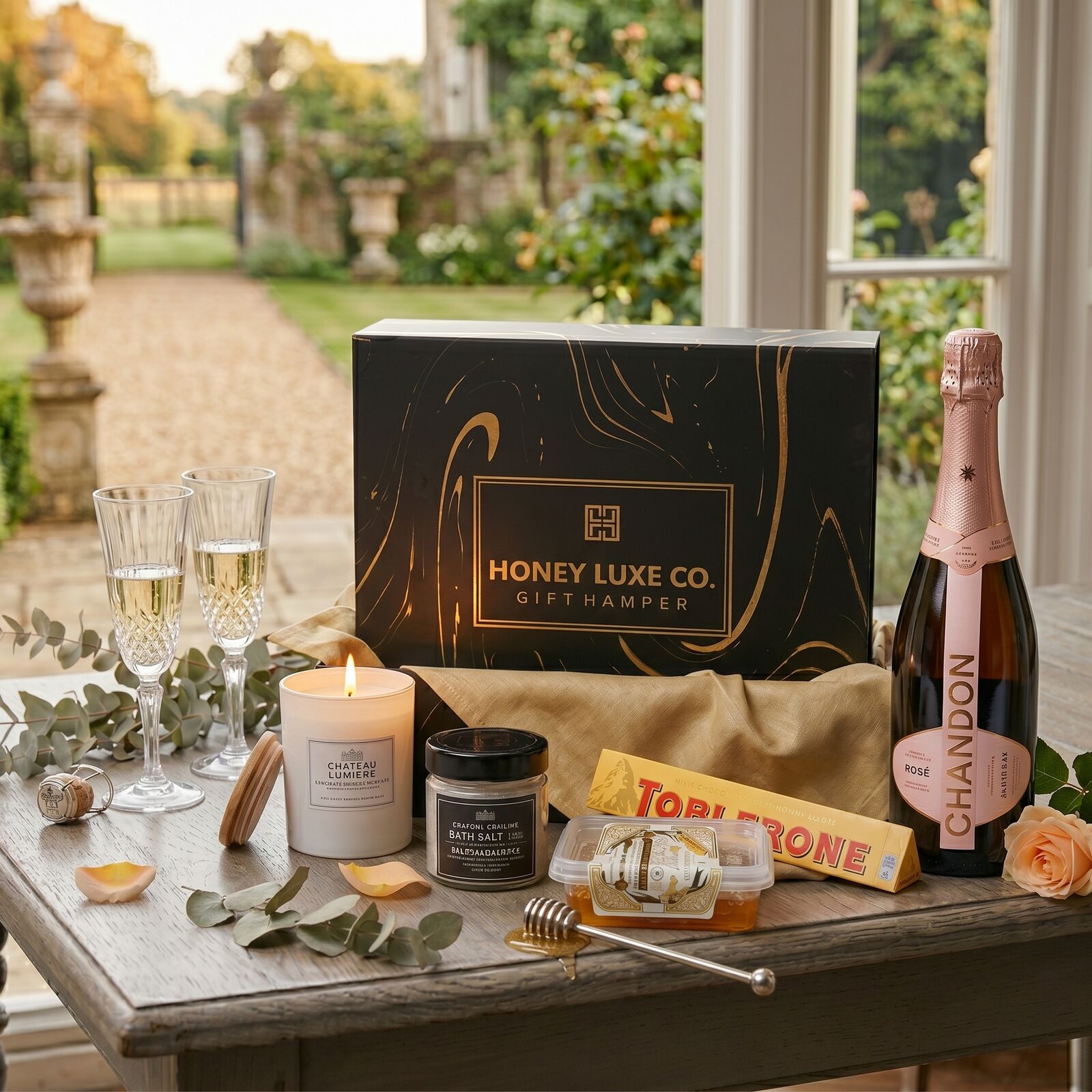 Château Lumière Indulgence — Rosé, Candle & Honeycomb
