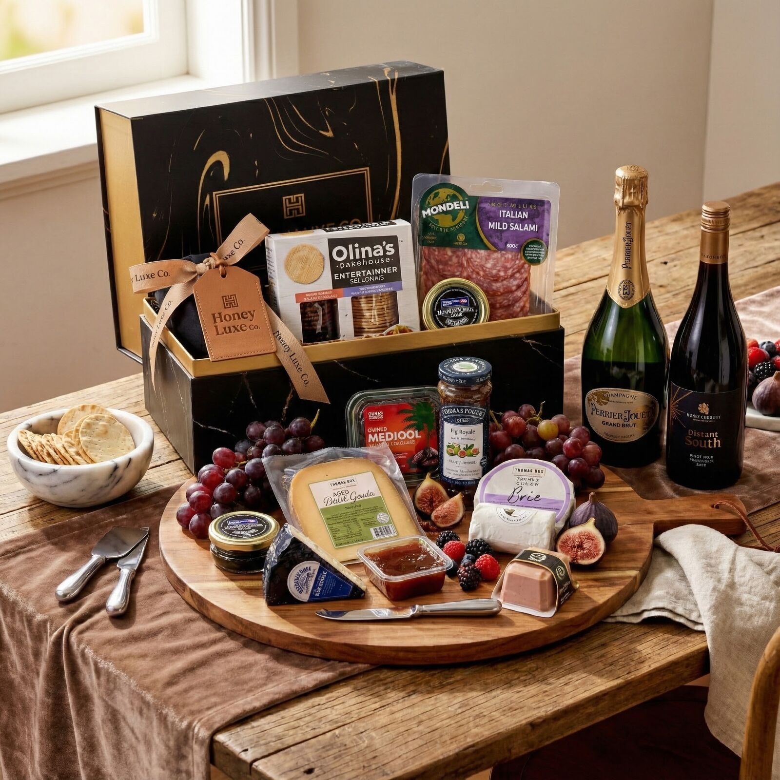 Decadent Harmony – Perrier-Jouët, Pinot Noir & Artisan Gourmet Feast Hamper