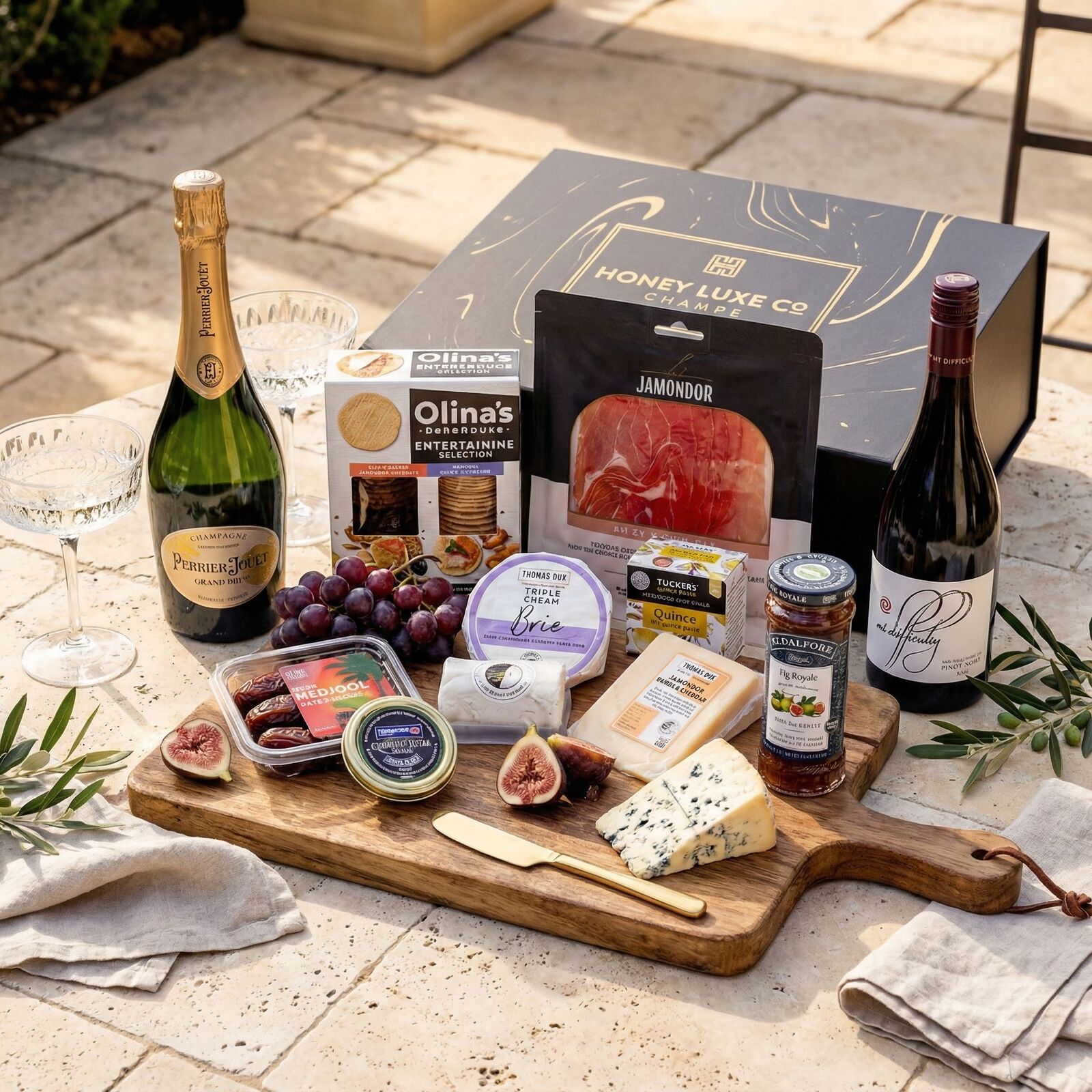 Decadent Duo – Perrier-Jouët, Pinot Noir & Artisan Gourmet Feast