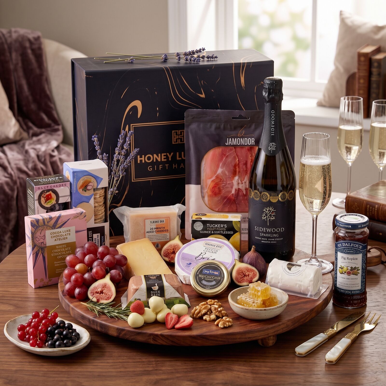 Sidewood Sparkling Luxe Grazing Hamper — Cheese, Charcuterie & Caviar