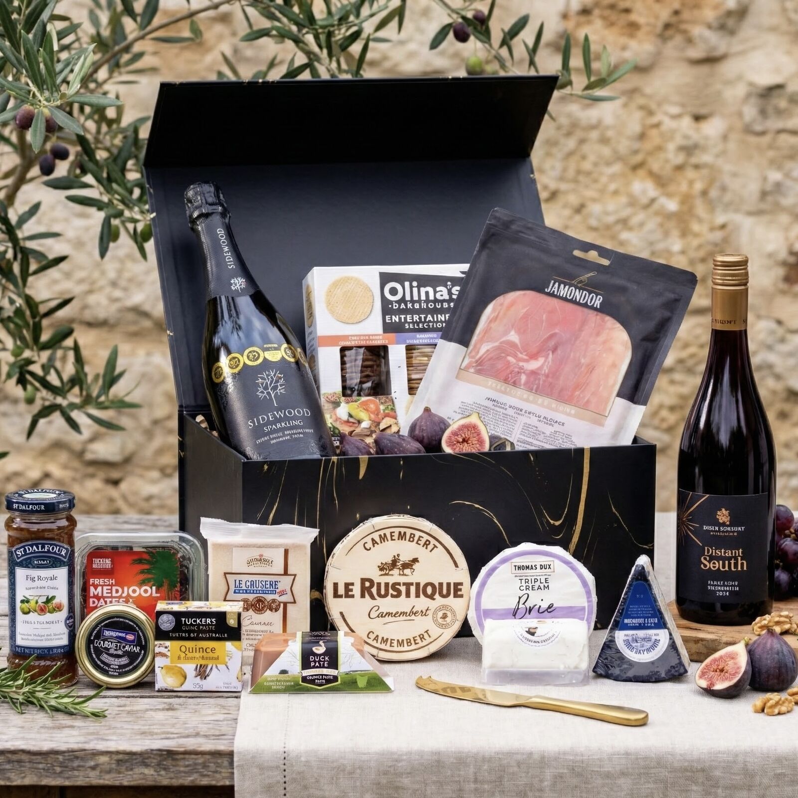 Epicurean Duo – Sidewood Sparkling, Pinot Noir & Gourmet Feast Hamper