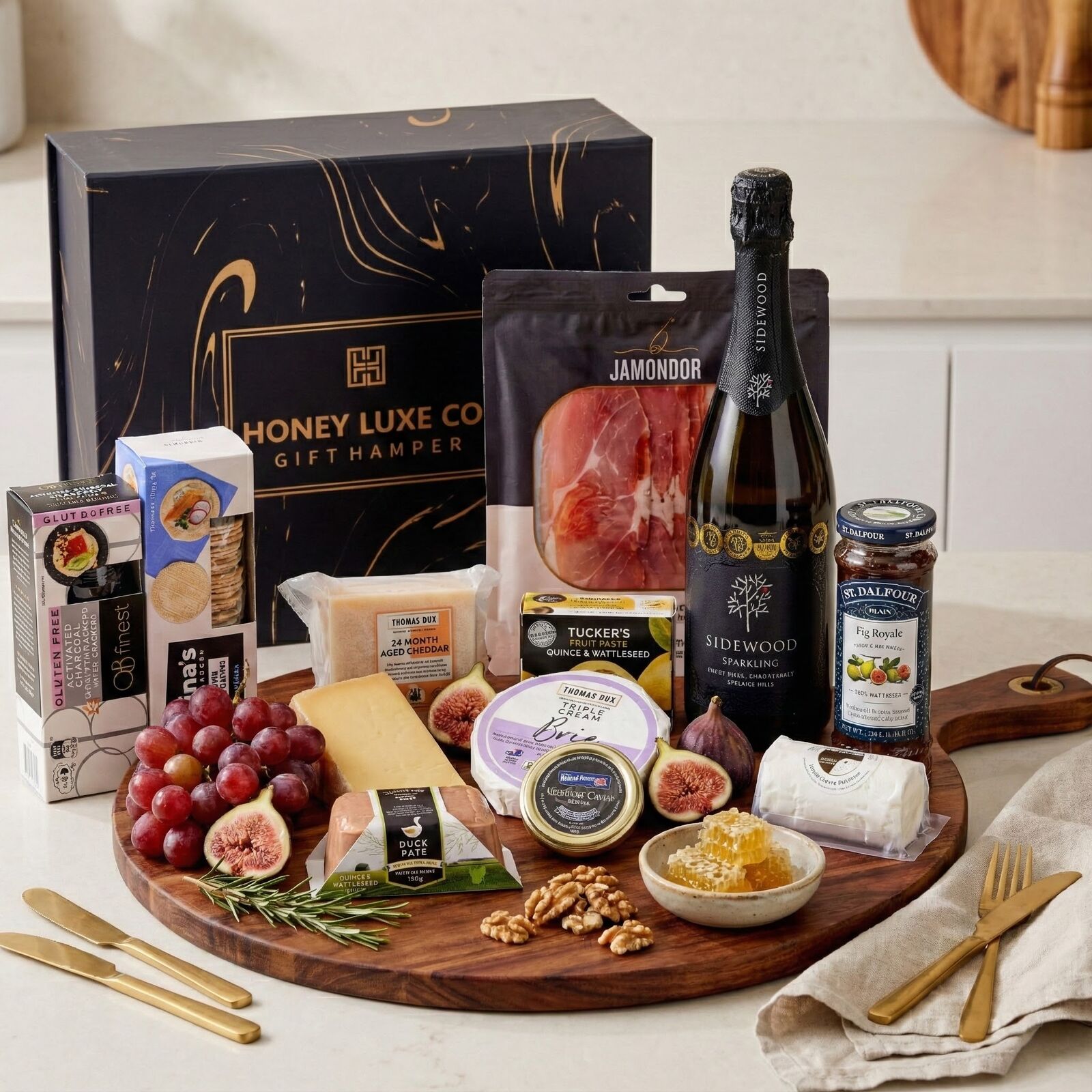 Sidewood Sparkling Luxe Grazing Hamper — Cheese, Charcuterie & Caviar
