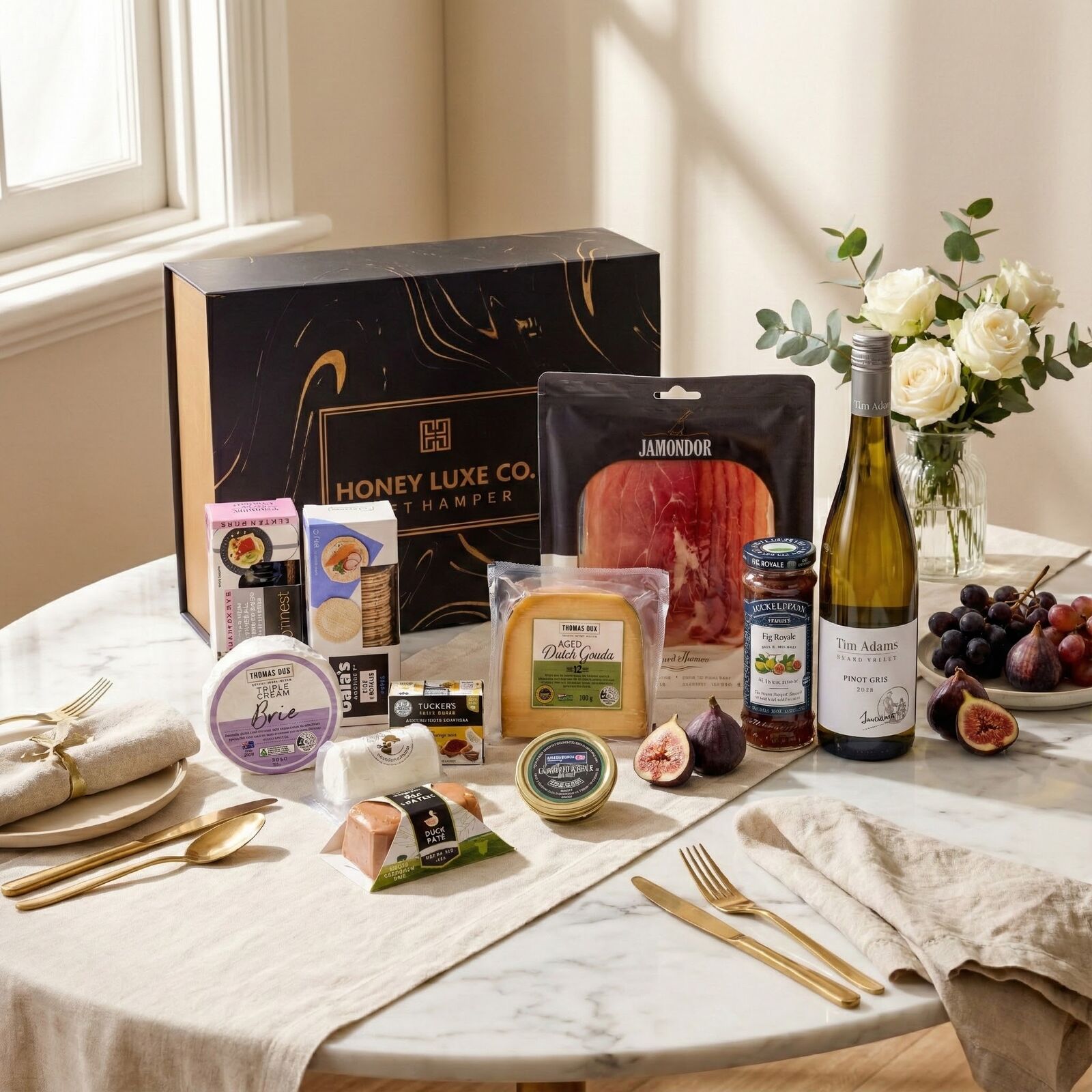 Tim Adams Pinot Gris Luxe Grazing Hamper — Cheese, Charcuterie & Caviar