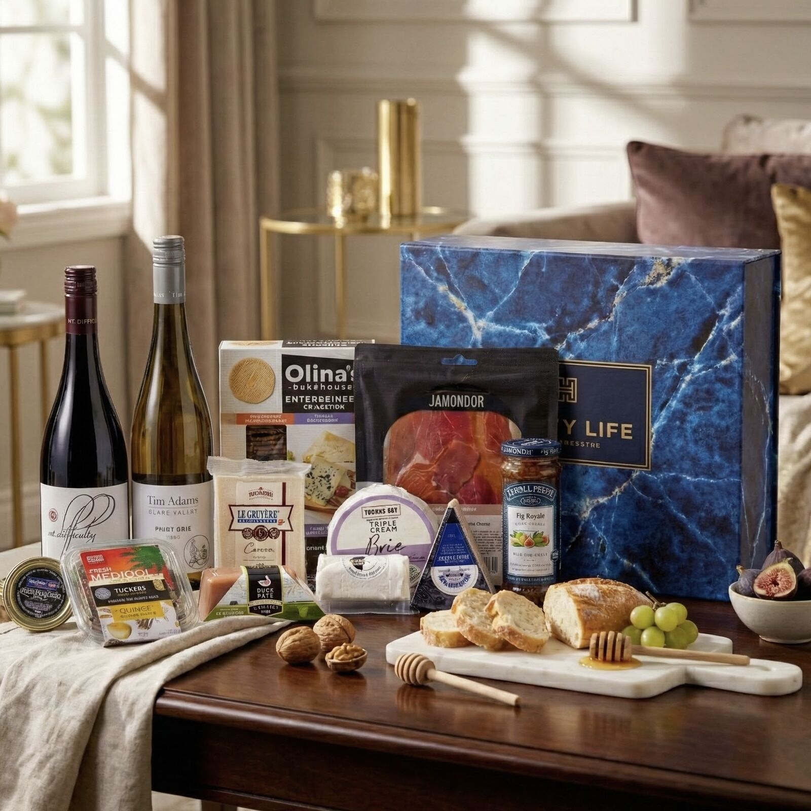 Epicurean Decadence – Dual Wine & Artisan Gourmet Feast Hamper