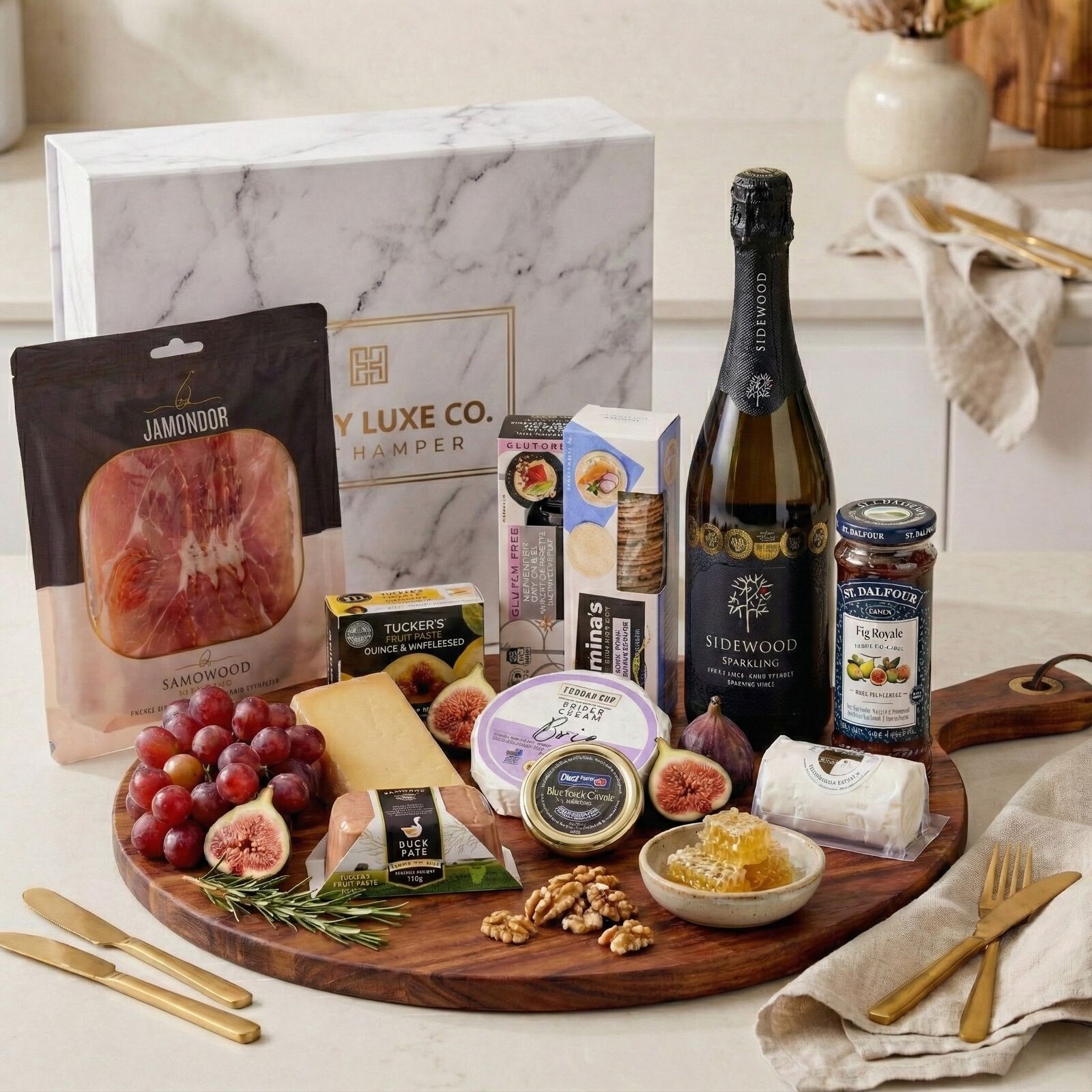 Sidewood Sparkling Luxe Grazing Hamper — Cheese, Charcuterie & Caviar