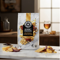Gourmet Crackers — Aged Cheddar & Caramelised Onion