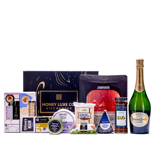Perrier-Jouët Grand Brut Luxe Grazing Hamper — Champagne, Cheese, Charcuterie & Caviar